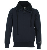 Smale Navy 1/4 Zip High Neck Sweater