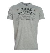 Stars Grey T-Shirt with Printed Design