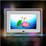 Brand New Digital Video, Photo, Music and Movie Player 7` LCD White Frame with Blue Lights, Clock, Alarm, Calendar and Remote Control + FREE 2GB SD Memory Card