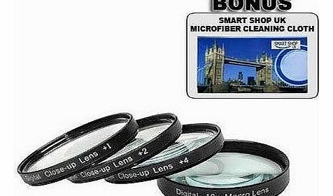 58mm +1 +2 +4 +10 Close-Up Macro Filter Set with Pouch For Specific Sigma Lenses (Models Specified In Description) + ClearMax Microfiber Cleaning Cloth