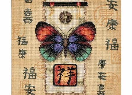 Dimensions Crafts Oriental Butterfly Counted Cross Stitch Kit 10``X10`` 35034