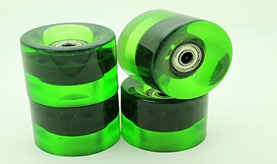 4x Brand New 59mm/78a Retro Cruiser Skateboard Wheels with Bearings (Fits Penny, Nickel, Globe) (Clear)