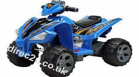 Kids quad bike ATV electric ride on, two motors, 12V, CE (Blue)