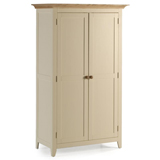 Products Cambridge 2 Door Wardrobe in Cream finished Pine with Ash top