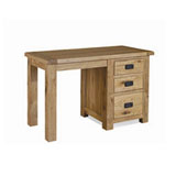 Products Trafalgar Single Pedestal Dressing Table in distressed American Oak