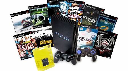 Direct Games PS2 Console amp; 10 Game Bundle with Controller amp; 8MB Memory Card