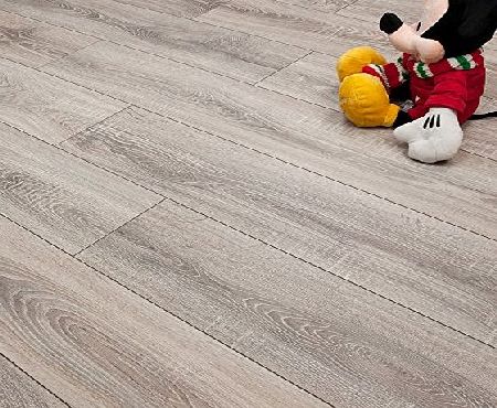 Discount Flooring Depot Sydney 7mm Laminate Flooring V-Groove AC3 2.48m2 per Pack (Grey Oak)
