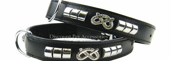 Discount Pet Accessories STAFFORDSHIRE BULL TERRIER LEATHER DOG COLLAR CHROME SUEDE PADDED (20`` (50cm))