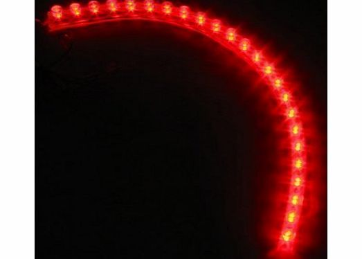DiscountlightingUK 12v LED Flexible RED Strip Light 24cm / 24 LEDs ** IDEAL FOR CARS, CAR STYLING, AQUARIUMS, ETC **