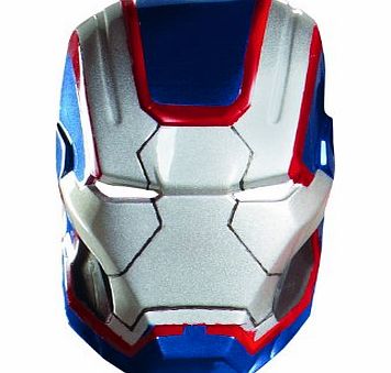Disguise Marvel Iron Man 3 Iron Patriot Vacuform Mask Costume Accessory, Blue/Red, One Size Adult