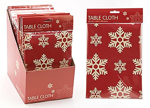 Disney 54`` x 72`` Contemporary Red Snowflake Design Tablecloth (PM233)