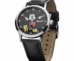 Disney by Ingersoll Mens Classic Black Leather