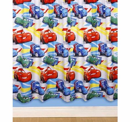 Disney Cars Speed 54`` Curtains   Blackout Curtain Lining - 66 inch Wide x 51 inch Drop. 100 Official Merchandise.