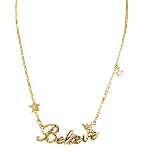 Disney Couture 14ct Gold Plated Believe Tinkerbell Necklace