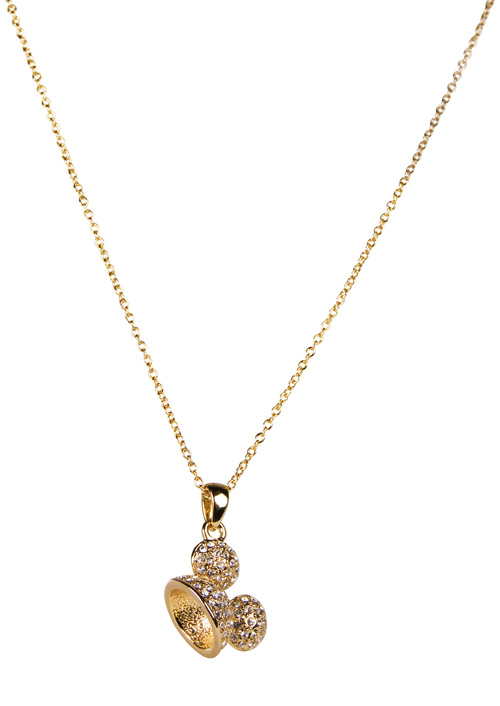 Disney Couture Gold Plated and Diamante Mickey Ears Necklace
