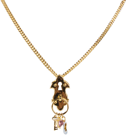 Disney Couture Gold Plated Cinderella Padlock Necklace from