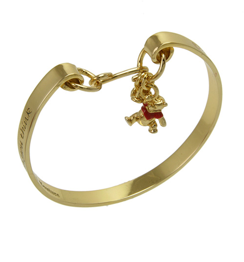 Disney Couture Gold Plated Winnie The Pooh Charm Bangle from