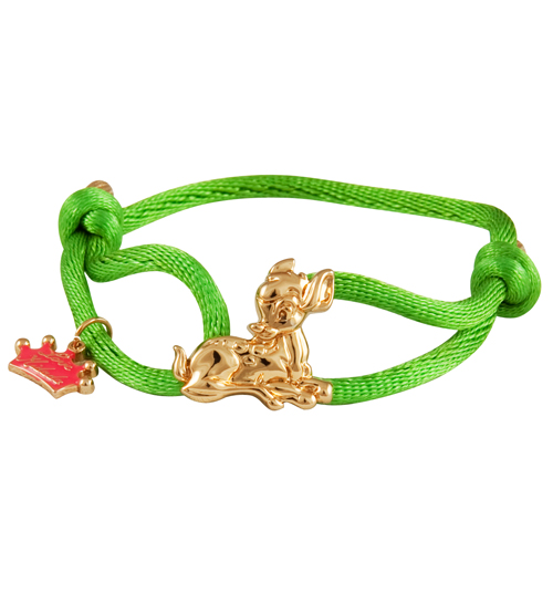 Green Bambi Silk Cord Bracelet from Disney Couture