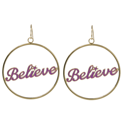 Purple and Gold Plated Tinkerbell Believe Hoop