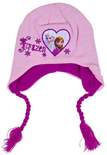 Disney Frozen Girls Disney FROZEN Anna & Elsa Knitted Fleece Lined Peruvian Hat sizes from 3 to 12 Years