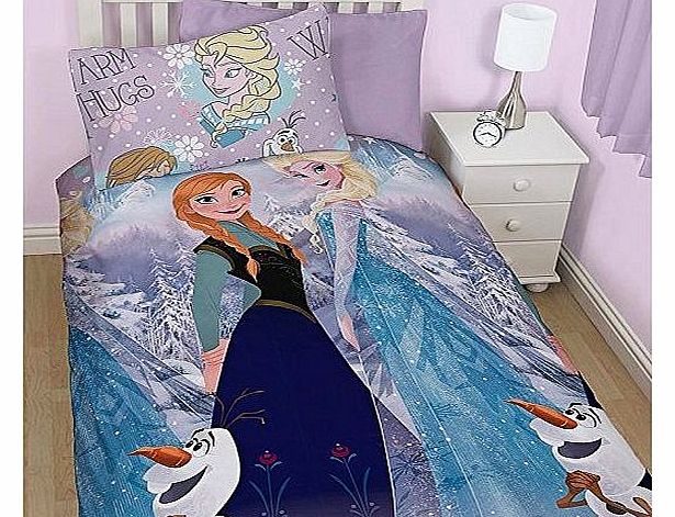 Disney Frozen Girls Single Bed Reversible Duvet Cover And Pillow Case