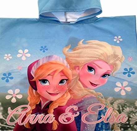 Disney Frozen Hooded Poncho Beach Towel Swim Cover-Up Childrens Kids Girls One Size