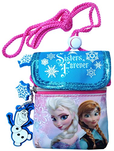 Princess Elsa and Anna Neck Wallet, Money Pouch Mini Sling Bag Gift for Kids Girls