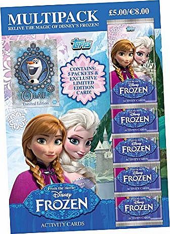 Disney Frozen Topps Disney Frozen trading card multipack - 5 Booster packs - including Olaf limited edition card