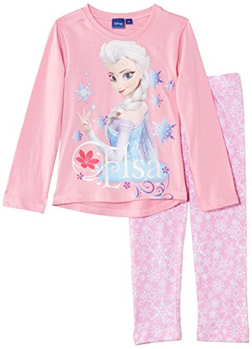 Disney Girls Frozen Long Sleeve Pyjama Set, Prism Pink/Optic White, 5 Years