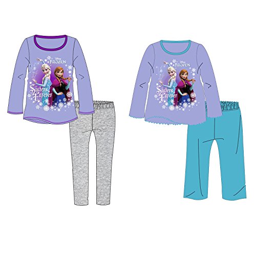 Disney Girls Official Disney Frozen Pyjamas with Anna and Elsa Print - For Ages 18 Months to 10 Years (18-2