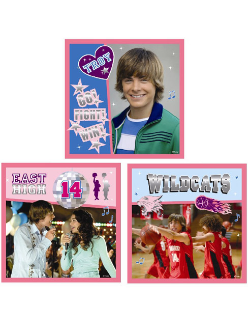 Disney High School Musical Wall Stickers Art Squares 3 large pieces