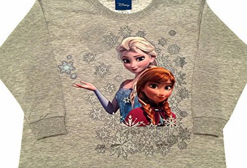 Kids Girls Boys Official Disney Frozen Queen Elsa Anna Childrens Long Sleeve T-Shirt 100% Cotton Grey Size 7-8 Years