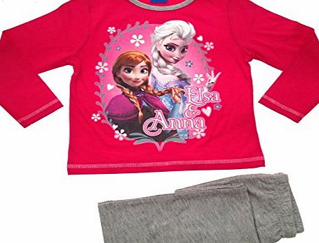 Disney Kids Girls Boys Official Disney Frozen Queen Elsa Anna Pyjamas Childrens 2 Piece Set Pjs Long Sleeves 100 Cotton Size 3-4 Years