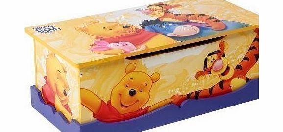 Disney MDF Wooden Chest Toy Storage Box Ottoman (Winnie The Pooh amp; Tigger)