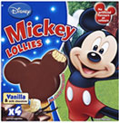 Mickey Chocolate and Vanilla Lollies