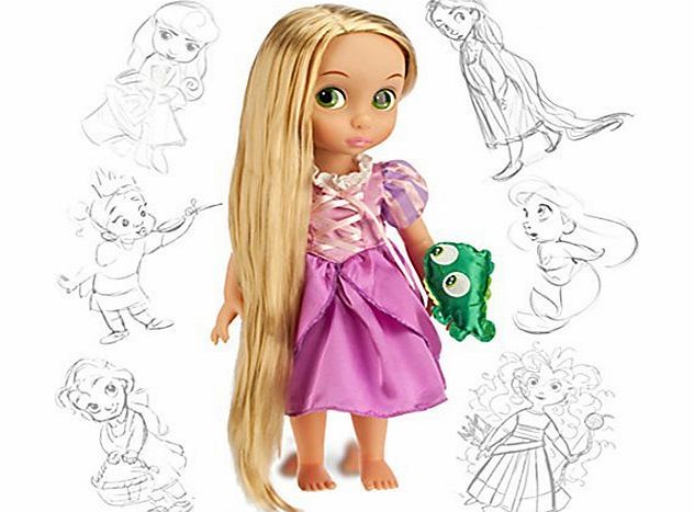 Official Disney Tangled Rapunzel 38cm Animator Toddler Doll With Accessory Pascal