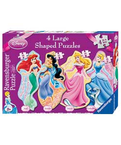 Disney Princess 4 Giant Shaped Puzzles