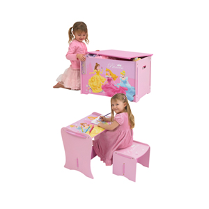 Princess Desk and Stool and Toybox