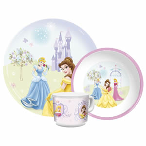 Disney Princess Mug Bowl and Plate Set - Crowned