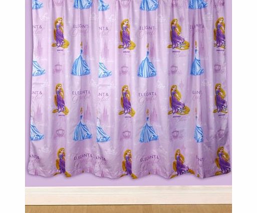 Disney Princess Sparkle Curtains 72`` Drop   Blackout Curtain Lining - 66 inch Wide x 69inch Drop.