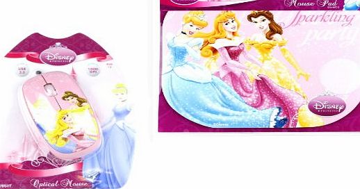 Disney Princess Sparkling Mouse amp; Mouse Mat Pad Set PC Computer