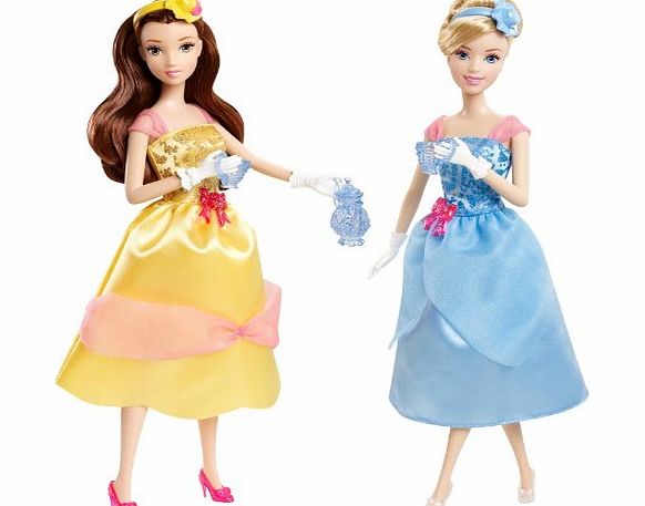 Disney Princess X9352 Cinderella amp; Belle Royal Tea Doll Set