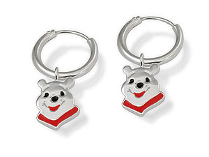 Disney Silver Hoop Winnie the Pooh Earrings 066701