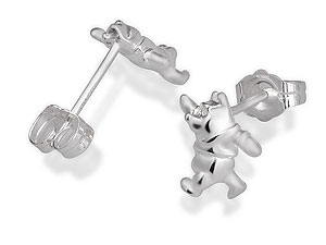 Disney Silver Walking Winnie the Pooh Earrings