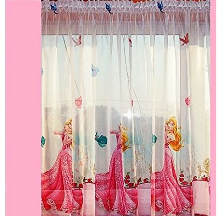 Disney voile net curtain PRINCESS AURORA- width 225cm/89`` x drop 160cm(63``)