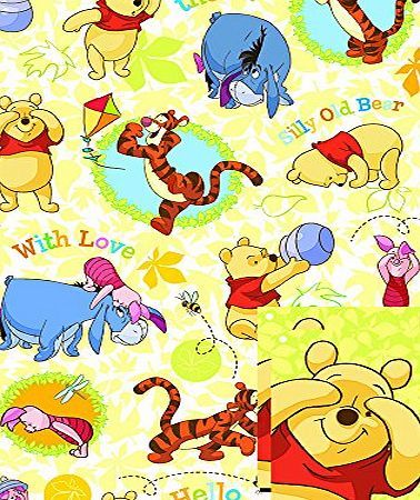 Disney Winnie The Pooh 2x Gift Wrap Sheets and 2x Gift Tags