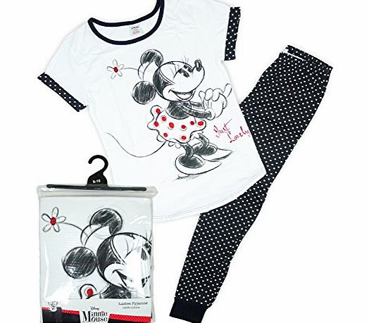 Disney Womens Disney Minnie Mouse Cotton Gift Pack Pyjamas BLACK Plus Sizes from 8 to 22