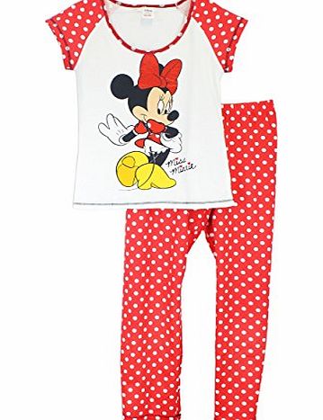 Disney Womens Disney Minnie Mouse Cotton Gift Pack Pyjamas RED Plus Sizes from 8 to 22