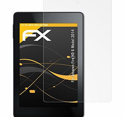 Displayschutz@FoliX 2 x atFoliX Screen Protection Amazon Fire HD 6 (Model 2014) - FX-Antireflex anti-reflective