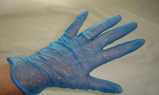 Disposable Gloves 100 x Vinyl Disposable Gloves, MEDIUM NON-Powdered Blue (free Pamp;P on all products)